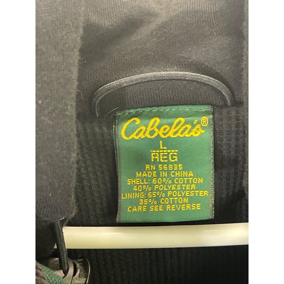 Cabelas Outdoor Gear Canvas Zip Up Insulated Work Jacket Coat size L thermal swe - Picture 5 of 16